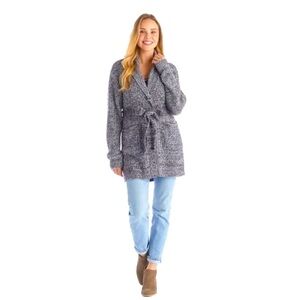 Softies 30" Marshmallow Button Down Cardigan with Belt Sz. XL